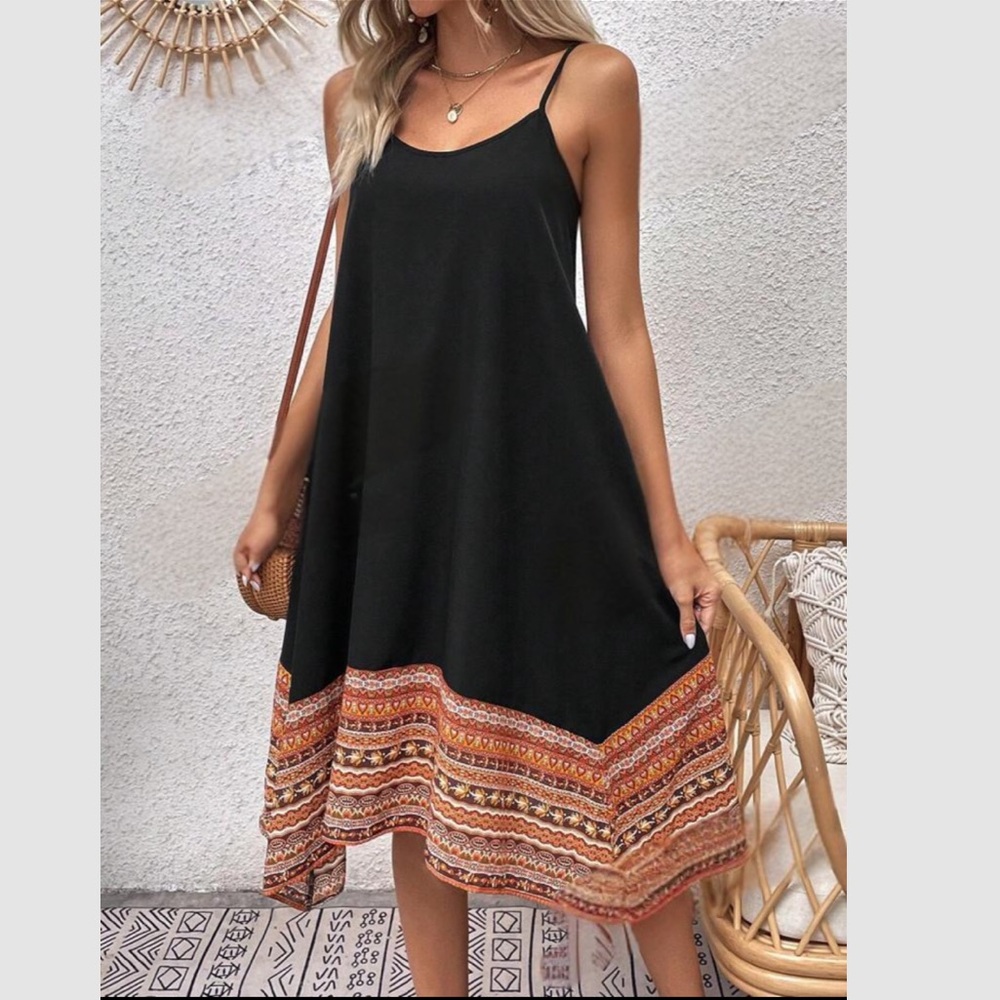 Boho geo print cami dress